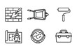 © Stromlab-3 - Masonry and renovation construction line icons for building projects with paint roller construction renovation brickwork