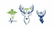© kilan - Three deer heads with medical symbols on their antlers and a heartbeat line below one