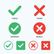 © VectorMachine - Check And Cross Icons With Approve With Reject