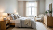 © 00adobestock - A serene and inviting bedroom with a comfortable bed and modern furniture