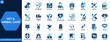 © aura studio - Pet and animal care icon set. Veterinary, pet clinic, pharmacy, vaccination, grooming, pet shop, emergency care, diagnosis, treatment, wellness services. Editable icons collection. Vector.