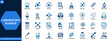 © aura studio - Laboratory science icon set. Chemistry, biology, research, experiment, lab equipment, molecule structure, DNA analysis, atomic reaction, medical innovation. Editable icons collection. Vector.
