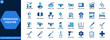 © aura studio - Operation theatre medical icon set. Surgery, operating room, surgical instruments, patient care, hospital equipment, anesthesia, emergency procedure, healthcare clinic. Editable icons collection.