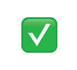 © meddesigner - Green check mark emoji icon illustration