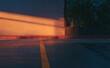 © pham - 駐車場の表面に夕焼けの輝き