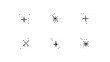© Imaster - Pixel noise cross symbols set with spark star plus x and cross icons for abstract technology interfaces, cyber overlays, and digital UI decoration.