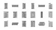 © Siti - collection of various metal springs on a white background coil and compression springs