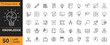 © twenty-icons - Knowledge outline icon set. Containing cognition, efficiency, genius, idea, and more. Editable stroke. Vector illustration.