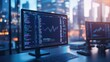 © Ndoomyim - Financial stock market data displayed on modern computer monitor screen for analysis.