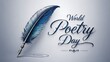 © LAKY - A blue feather quill pen for World Poetry Day writing
