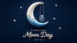 © LAKY - A child sitting on a swing attached to the moon on International Moon Day