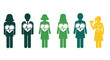 © Shakil - A series of stylized figures with heart shaped chest symbols representing cardiovascular health awareness