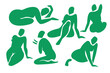 © Ольга Фурманюк - Woman contemporary abstract figures silhouette, hand drawn cut out feminine form different poses. Flat collage mid-century style, applique unique design, female shape poster, decorative art. Isolated.