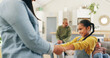 © peopleimages.com - Mother, dance or holding hands with child in living room, family support or bonding for relationship. Connection, woman and girl with happiness in home on weekend, music and groove for fun together