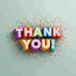 © Ayat - Colorful thank you text with heart and confetti decoration