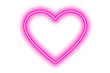 © Deta Deto - pink neon heart glowing and shiny, love and valentines day element on transparent background with white light on line core