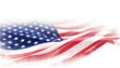 © Stunning stock - American flag watercolor illustration, patriotic USA stars and stripes banner, artistic United States national flag with soft painterly texture isolated PNG with Transparent Background