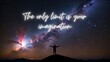 © Sayuti - Inspirational quote under starry night sky.