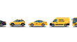 © irma - Yellow transportation fleet car suv taxi van and bus illustrations