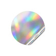 © PNG Lab - Round holographic sticker top view isolated. Y2K aesthetic decal.