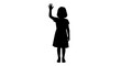 © Hughes - Child silhouette waving hand, isolated on transparent background