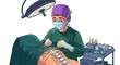 © MFelicity - Surgeon performing spinal surgery on a patient illustration