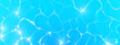 © klyaksun - Swimming pool water surface with sunlight reflections pattern and wavy ripples texture, realistic vector background. 3d bright blue, turquoise ocean underwater illustration for sea summer design