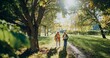 © dsheremeta - Senior women walking in park enjoying autumn nature