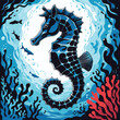 © Prov - Realistische seahorse  Vector  Illustration | Seepferdchen für T-Shirt-Design