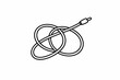 © Ira - Knotted audio cable on white background