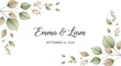 © Fakhru - Elegant Greenery Wedding Invitation Template with Couple's Names and Date