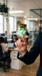 © Darya - Man touching virtual check mark screen to confirm identity. Digital verification interface for secure access. Data protection, biometric authentication and innovative corporate technology.