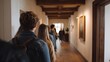 © Bussakon - A group of people walks through a warmly lit modern hallway suggesting a collaborative professional journey