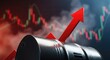 © MDASHIQUEZAMAN - Rising oil prices and market growth a financial chart with an oil drum focus