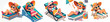 © Vector - vector of a little girl lying on her back relaxing on a beach chair during summer