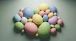 © amera - Minimalist 3D illustration of colorful smooth rounded shapes in pastel tones. Concept for peace, balance, wellness, and soft modern design.