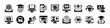 © Vilogsign - E-learning icon vector set. Contains education, learning, globe, study, reading, writing, teaching, class, online video, courses, web, listening, graduation cap, book, network, internet - illustration
