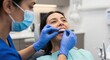© Maryia - Orthodontist fitting clear aligner onto teeth shows modern orthodontic treatment, patient instruction and practical aligner care in orthodontics clinic setting.
