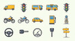 © Cirayut - Collection of Transportation Icons and Symbols for Traffic and Driving.