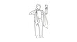 © tamura - Woman in casual attire taking a selfie with smartphone.