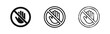 © drawing lines - Do not touch and stop hand sign icons in solid, line, and sketch styles