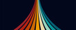 © aba - Retrofuturism poster design in trendy retro line style. Modern art poster retro vintage style 70s stripes background template lines shapes vector design.