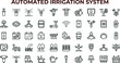 © love you ma - Automated irrigation system outline icon set featuring sprinkler sensor valve monitoring vector collection for dashboards interfaces agriculture smart farming applications