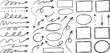 © Artful - Hand drawn marker sketch arrows circles and rectangle frames doodle design elements collection vector illustration.