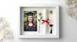 © Guilherme - A young woman proudly displays her graduation photo and diploma in a beautifully framed keepsake.