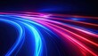 © Galih - Abstract Streaks of Blue and Pink Light Trails on a Dark Background.