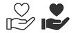 © gerik_a - Hand holding heart icon set, outline and solid style, vector illustration on transparent background