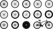 © Assem - vector Set of bike wheels silhouette vector art