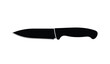 © rsvect02 - A stark black silhouette of a classic kitchen knife is centered against a plain white background offering a simple elegant silhouette high quality professional