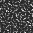 © okskukuruza - A beautiful and elegant seamless floral pattern features delicate white branches with small leaves or buds.